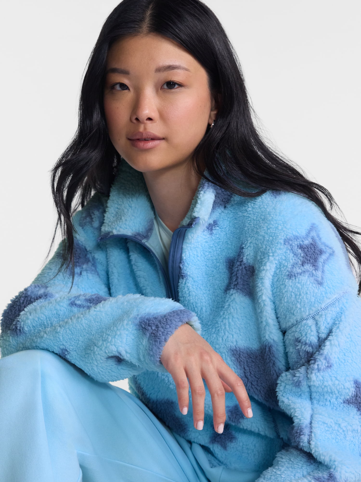 No Boundaries Faux Shearling Plush Pullover, Women's & Women’s Plus XXS-4X
