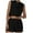 Black, variant on Womens 2 Piece Activewear Sleeveless Hoodie Top and Shorts Outfit Set Sports Running Suit Casual Loose Fit Sweatsuit