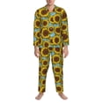 thumbnail image 3 of Sikiie Sunflowers Mens Pajama Set, Soft Warm Long Sleeve Sleepwear, Cozy Button-Down Pjs for Men-Large, 3 of 7