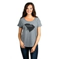 thumbnail image 2 of Thread Tank Home Roots State South Carolina SC Women's Relaxed Slouchy Dolman T-Shirt Tee Heather Grey Small, 2 of 4