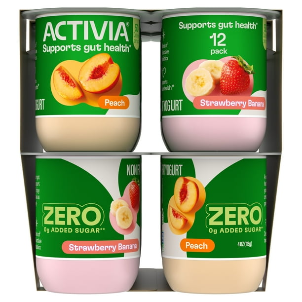 Activia ZERO Yogurt 12x4oz - Yogurt stock for supermarkets