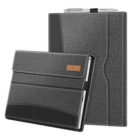 Fintie Portfolio Case for 12.3 Inch Microsoft Surface Pro 7, Surface Pro 6, Surface Pro 5, Surface Pro 4, Pro 3 - Business Cover with Pocket, Compatible with Type Cover Keyboard