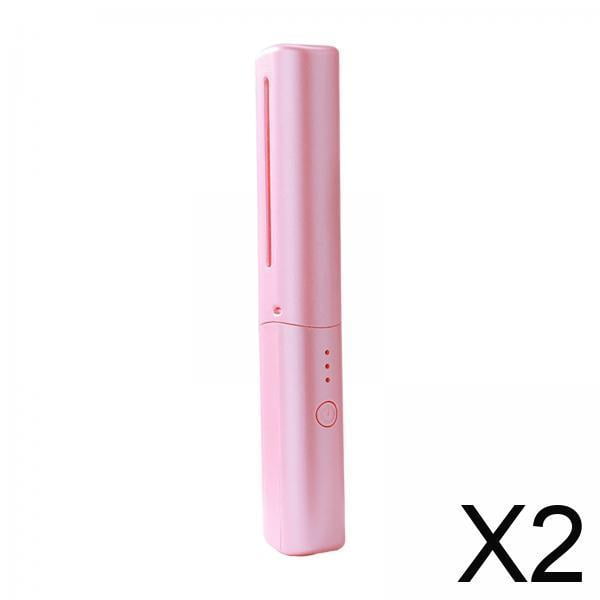 2 Cepillos Alisadores De Pelo Inalámbricos Para El Hogar Y Mujeres, Color Rosa