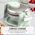 thumbnail image 3 of Martha Stewart Rotating Waffle Maker, 180° Flip, Ceramic Nonstick, Honeydew Green, 3 of 14
