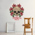 thumbnail image 1 of Adhesivos de pared de PVC con calavera de Halloween con flores, 38 x 43 cm, 1 of 3
