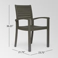 thumbnail image 4 of GDF Studio Wisner Outdoor Acacia Wood 3 Piece Bistro Set, Gray, 4 of 9