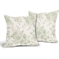 thumbnail image 2 of Vintage Floral Pillow Covers 20x20 Inch Set of 2 Sage Green and Cream Floral Throw Pillow Covers Chinoiserie Flower Pillowcases Rustic Farmhouse Cotton Linen Cushion Covers for Couch Bed Sofa Decor, 2 of 6