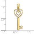 thumbnail image 3 of FB Jewels 10K Yellow Gold Heart and Key Sweet 16 Pendant High Polish, 3 of 4