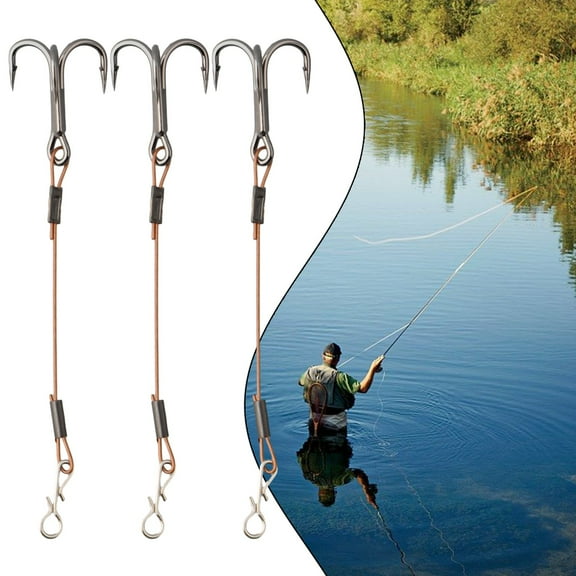 Stainless Steel Fishing Stinger Treble Hooks 3-Pack,Pike Perch Bass Lure Tool,3.5 5.5cm Tackle Accessory (5.5cm)