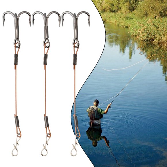 3pcs Pike Perch Bass for Predator Lure Fishing Stingers Treble Hooks Stainless Steel 5.5cm