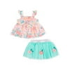 Little Lass Floral Tank Top and Tutu Scooter, 2-Piece Outfit Set (Little Girls)