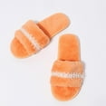 thumbnail image 5 of Xfvqtps Fuzzy Slippers for Women House Bedroom Shoes Pearl Lace Open Toe Slide Comfy Fall Winte Slipper Orange, 5 of 9