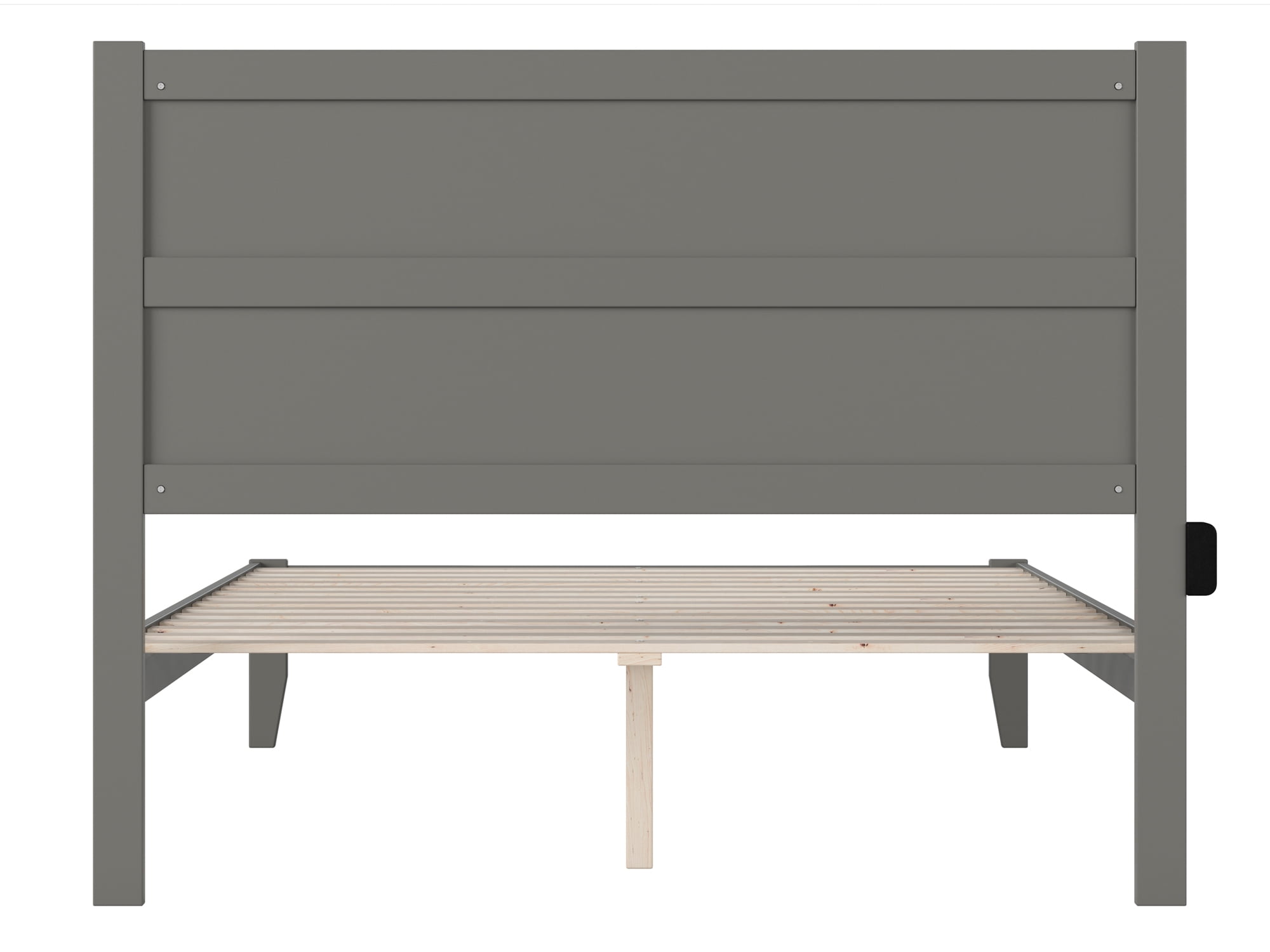 AFI NoHo 14" Queen Wood Platform Bed Frame with Modern Panel Headboard, Grey