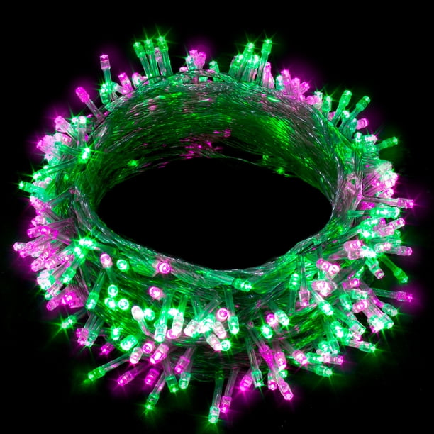Serie Luz 300 Leds 14 Metros YANKON YK-NAV-3007-VR-ROSA Control 8 Secuencias De Luz Decorativo Verde Rosa