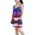 thumbnail image 5 of MKOSPLRT American Flag Jumpsuits for Girl 5-14 Years Casual Red White and Blue Jumper Shorts Baggy 4th of July Romper Shorts with Pocket, 5 of 8