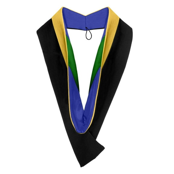 Endea Graduation Bachelors Hood For Science, Mathematics, Political Science - Gold/Royal Blue/Green