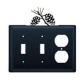 thumbnail image 1 of Village Wrought Iron ESSO-89 Double Interrupteur et Couvercle de Sortie Simple - Pomme de Pin, 1 of 2