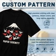 thumbnail image 5 of Black T Shirts for Men, Origami Cranes Fuji Serenity, Graphic Mens Graphic Tees, 24936874,L, 5 of 8