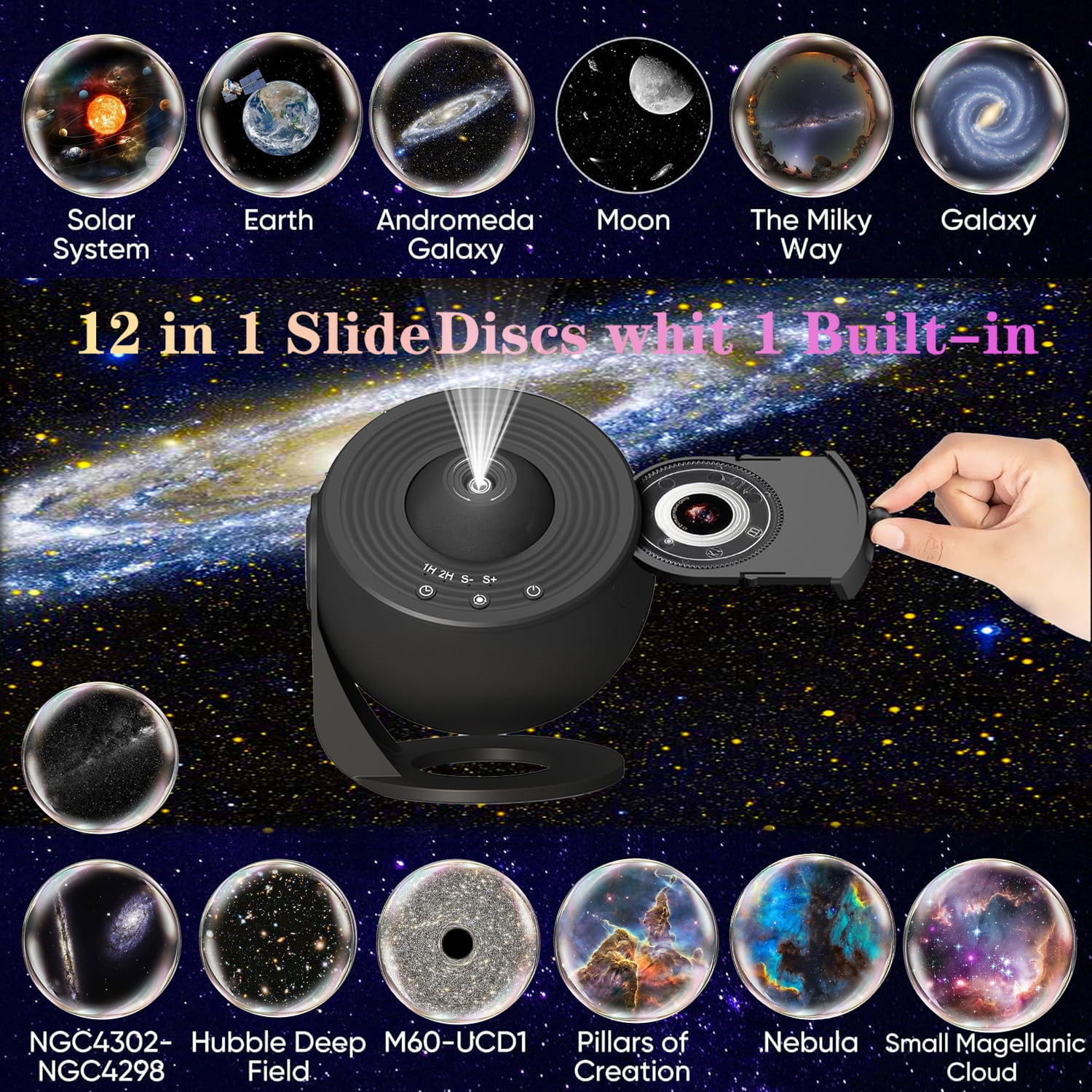 QXWPBV Astronaut Star Projector: 13 Galaxy Lights & Ceiling Decor for Bedroom, Kids/Adults (Black)