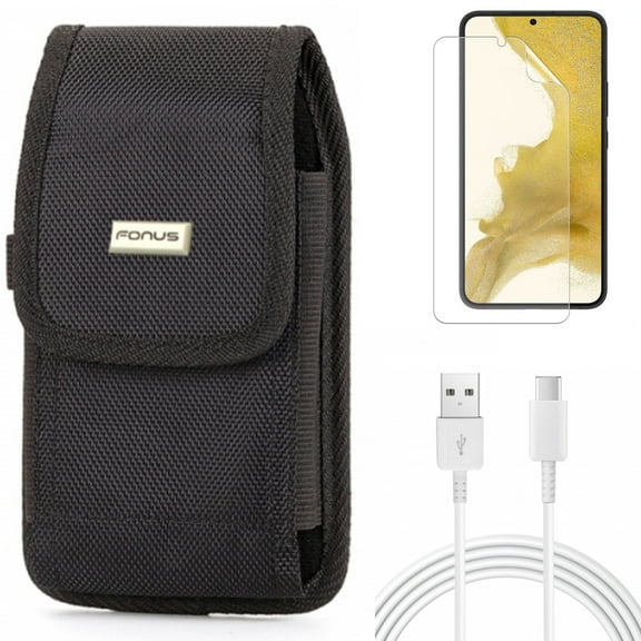 For Samsung Galaxy S21 (6.2") - Charger Cord Type-C 10ft USB-C Cable   Anti-Glare TPU Film Matte Screen Protector   Holster Swivel Case Belt Clip