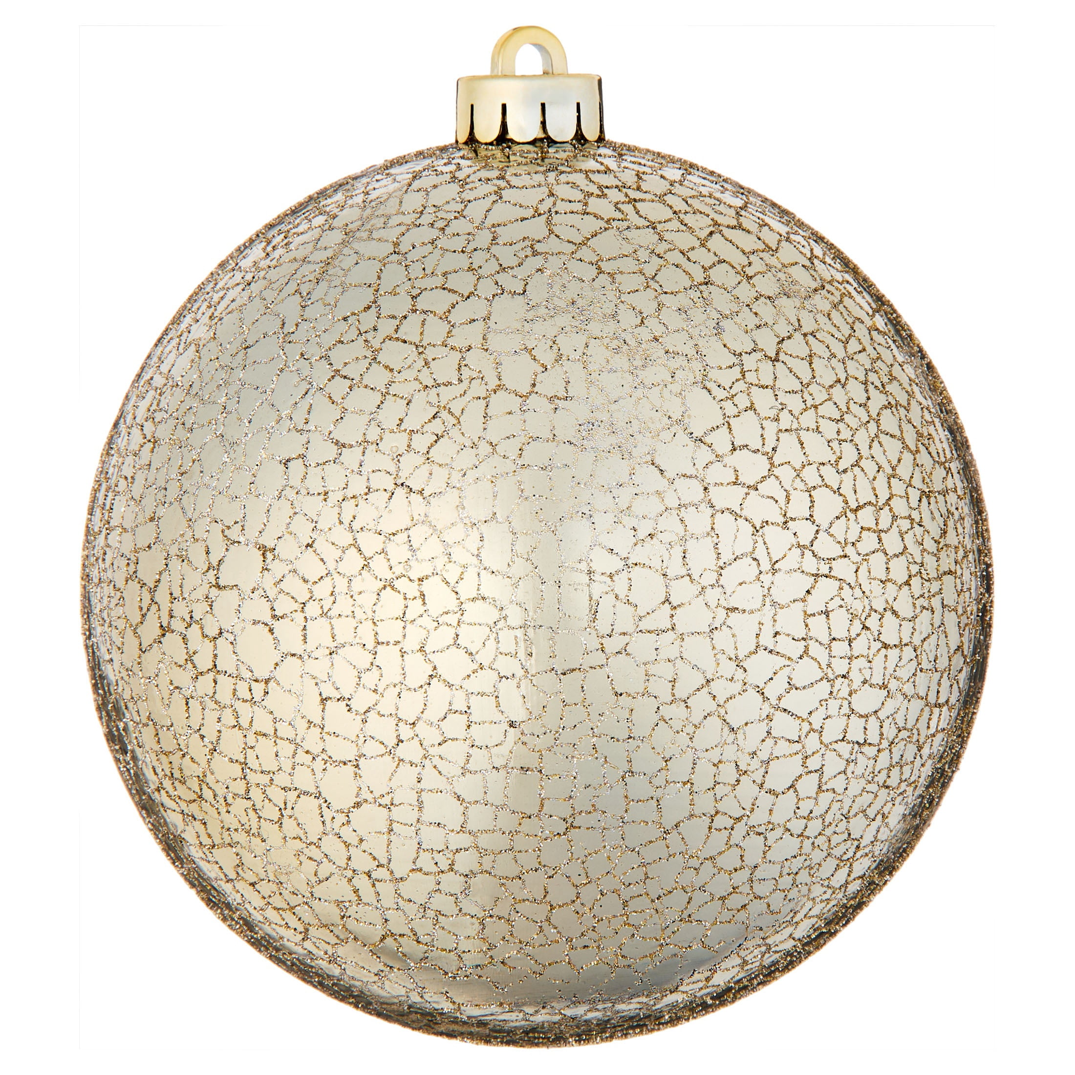 4-Count Champagne Mercury-Style Ball Shatterproof Christmas Ornaments, 6", by Holiday Time