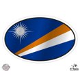 thumbnail image 1 of Marshall Islands Flag Oval - 7" Vinyl Sticker - For Car Laptop I-Pad - Waterproof Decal, 1 of 1