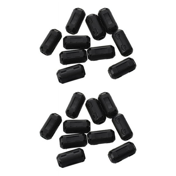 20Pcs Clip on Clamp RFI EMC Noise Filters Ferrite Core for 3.5mm Cable,20 x RFI Noise Ferrite Core Filter,Black