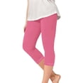 thumbnail image 2 of Mwjwdo Girls Lace Trim Capri Leggings Stretchy Yoga Pants Elastic High Waisted Joggers Kids Athletic Running Dance Sweatpants Pink 8 Years, 2 of 7