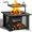 Black-31'', variant on BALI OUTDOORS 32 inch Fire Pit with Poker, Wood Burning Fire Pit Patio for Outside with Grill