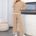thumbnail image 2 of YABCSAZ Women's Sweater Sets Oversize Long Sleeve Creawneck Striped Knitted Top Shirts and Long Pants 2 Piece Outfits Loungewear Casual Loose Soft Sweater Sets 2024 Christmas Gifts for Women, 2 of 5