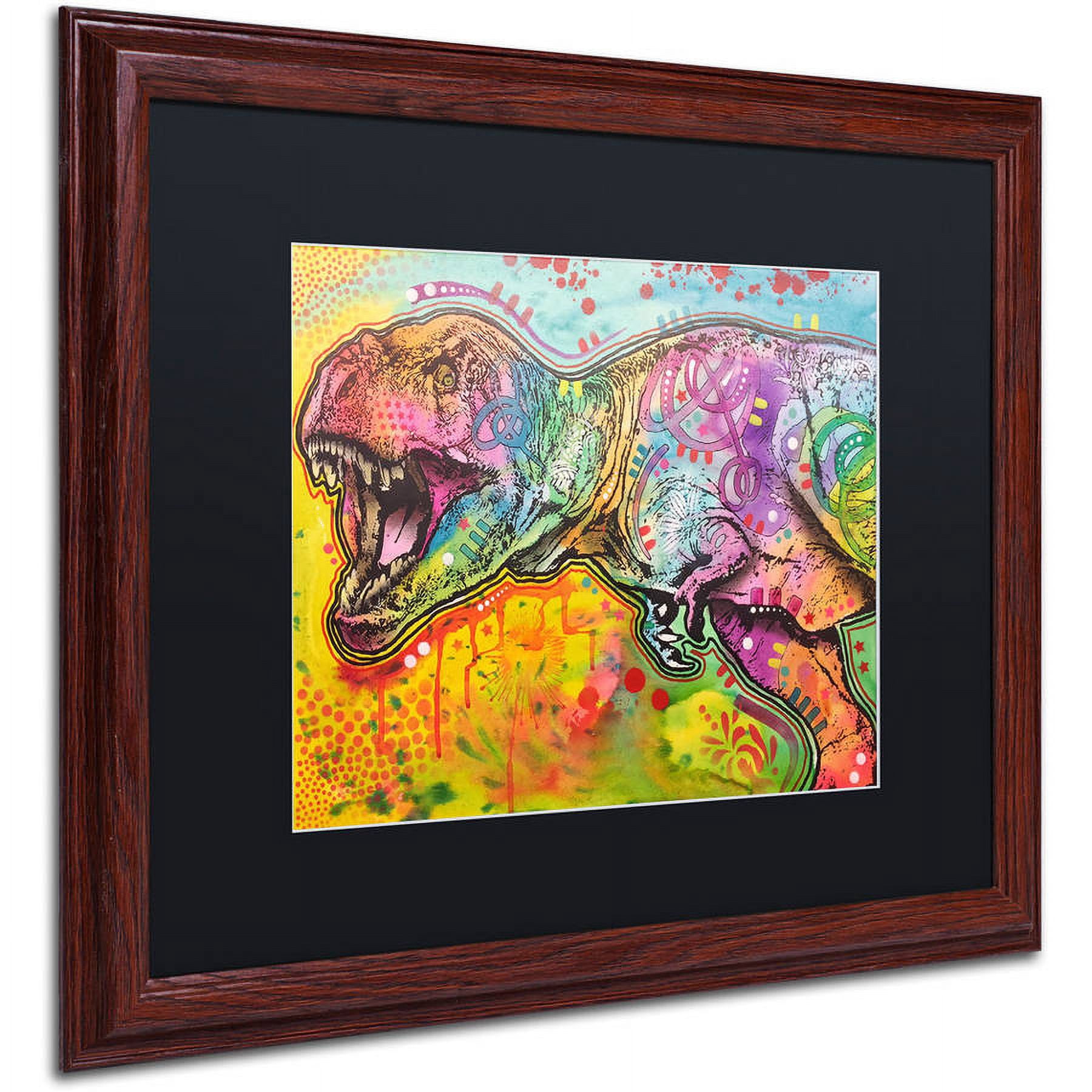 Trademark Fine Art "T Rex 2" Canvas Art by Dean Russo, Black Matte, Wood Frame