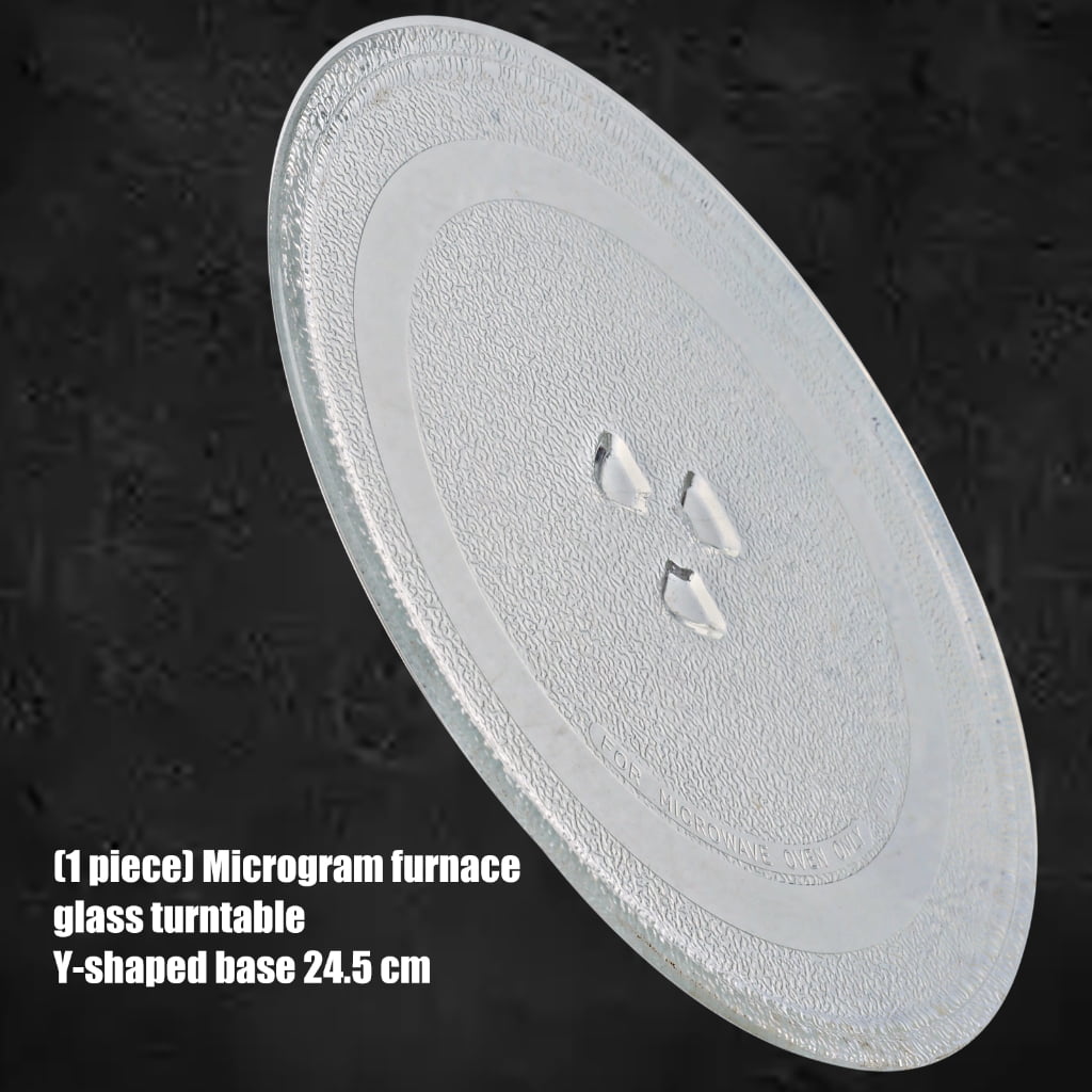Microwave Glass Turntable 24.5cm Y-Base Heatproof Rotating Plate Dishwasher Safe Replacement