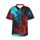 thumbnail image 1 of Balery Red And Blue Fire Camisas hawaianas de manga corta para hombre, camisas playeras de corte holgado, camisas de vacaciones con botones,Small, 1 of 7