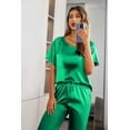 thumbnail image 4 of Ekouaer Womens Silk Satin Pajamas Set Two Piece Pj Sets Sleepwear Loungewear Short Sleeve Pj Sets, 4 of 4