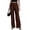 Coffee, variant on LEKWK Satin Wide Leg Pants for Women High Waisted Casual Palazzo Pants Loose Fit Comfy Straight Leg Trousers with Pockets Fall Fashion Business Work Outfits