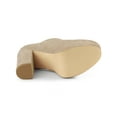 thumbnail image 3 of BLISSFUL STEP Women's Platform Block Heel Lace Up Booties Khaki 8, 3 of 8