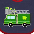 thumbnail image 4 of Inktastic St. Patricks Day Fire Truck in Green with Shamrocks Boys or Girls Baby Bib, 4 of 4