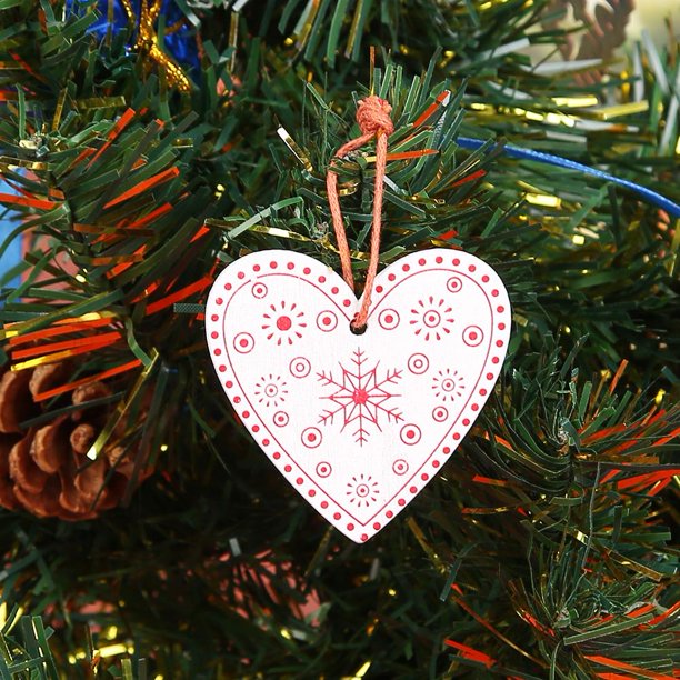 10 Uds. De adornos colgantes de Navidad de madera de 5cm colgante para decoración de árbol de Navidad DIY (G) Sywqhk Libre de BPA