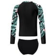 thumbnail image 2 of YONGHS Kids Girls Bathing Suit Long Sleeve Rash Guard Shirts with Briefs Sun Protection Beach Swimwear Black 14, 2 of 5