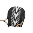 thumbnail image 6 of Baxton Studio Wallis Modern French Two-Tone Black and White Weaving and Natural Rattan Indoor Dining Chair, 6 of 7
