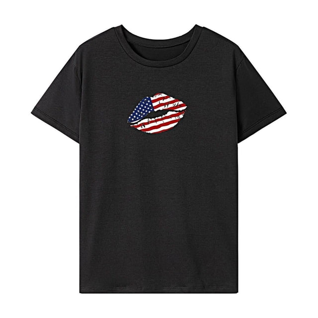 Camiseta de verano para mujer, suave y transpirable, con cuello redondo, para vacaciones en la calle y camping SG