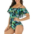 thumbnail image 5 of BEEACHGIRL One Piece Swimsuit Flounce off Shoulder Ruffle Beach Swimwear Bathing Suit for Women, 5 of 8