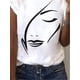 thumbnail image 3 of Camiseta informal con estampado de cara para mujer, ropa de calle de manga corta, estilo Harajuku, gran oferta, 3 of 5