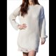 thumbnail image 1 of Vestido Tipo Suéter de Punto con Cuello Redondo de Color Liso para Mujer, Minivestido Retro. Albaricoque L, 1 of 10