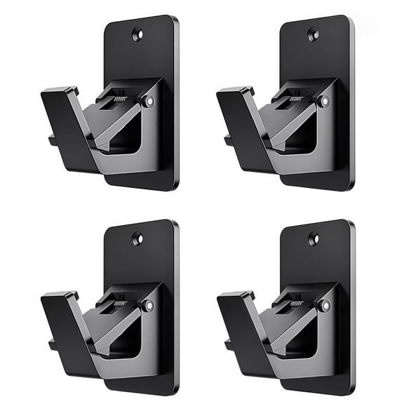 4 Pack No Drill Curtain Rod Holders, Self Adhesive 3M Curtain Rod Brackets - Nail Free Up to 30 LB for Bathroom, Bedroom, Living Room And Kitchen