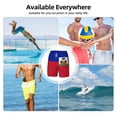 thumbnail image 6 of Men's 2 in 1 Swim Trunks with Compression Liner Haiti Flag Quick Dry Beach Shorts, 6 of 6