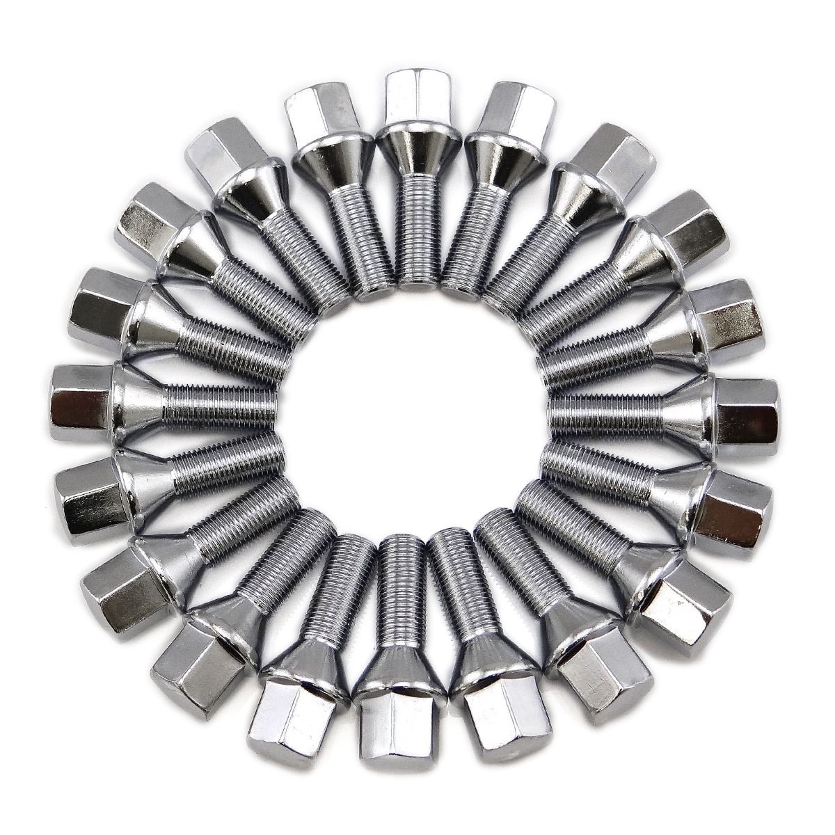 Set of 14x1.25 28mm Chrome Wheel Lug Bolt Locks 2010-2018 BMW X5 X6 Cone Seat 
