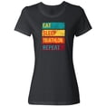 thumbnail image 3 of Inktastic Running Eat Sleep Triathlon Repeat Women's T-Shirt, 3 of 5
