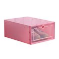 thumbnail image 1 of stanreset Shoes Box Transparent Drawer Case Plastic Shoe Boxes Case Plastic Stackable Storage Case Organizer light pink, 1 of 6