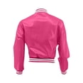thumbnail image 5 of Veste de Baseball Décontractée pour Femmes Automne Hiver Manches en Cuir Patchwork Manteau Léger Confortable Mode, 5 of 5